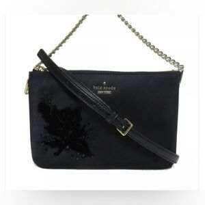 NWT Rare KATE SPADE NEW YORK MADELYNE Down Place Embellished Crossbody Bag Black